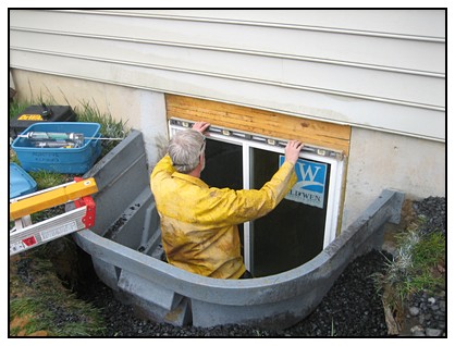 This is the exterior finish of the egress window well