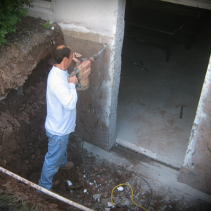 Egress Systems, Inc. workers drill holes for the PermEntry