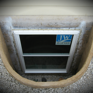 This is a top view of a finished egress window