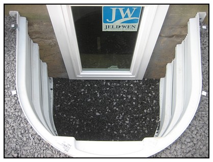 This is a top view of an egress window
