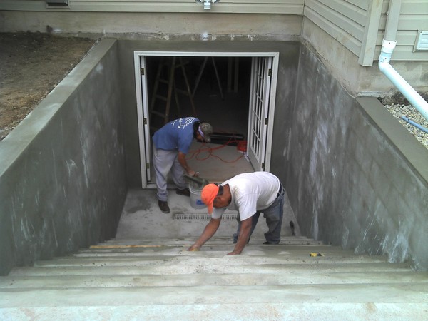Installation of stairs for Custom basement entrance