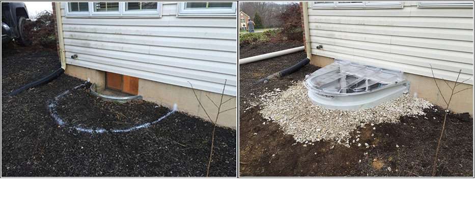 This is a before and after of installing an egress window