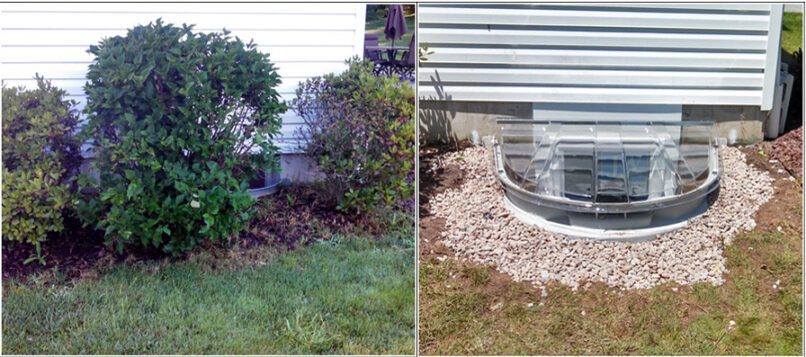 Egress installation before and after