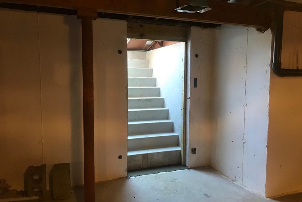 After installation of a Permentry precast concrete stair, with a Bilco door in SYDNA STREET, BETHLEHEM