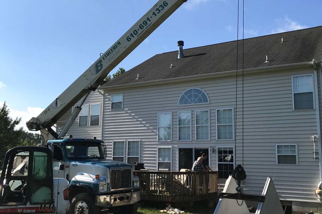 In process to install a Permentry precast concrete stair, with a Bilco door, and a 3/0 x 6/8 insulated six panel door at the base of the stair in WICK DRIVE, PARKESBURG