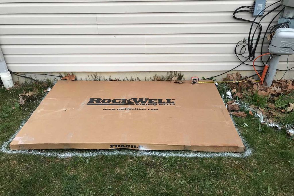 In process to install a Rockwell Elite egress well, a Rockwell polycarbonate cover, and a JeldWen egress compliant horizontal slider window in JENNIFER DRIVE, SINKING SPRING